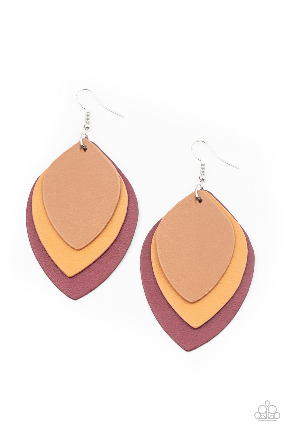 Light as a LEATHER Red Earring - Paparazzi Accessories