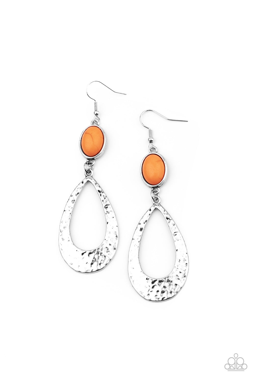 Badlands Baby Orange Earring - Paparazzi Accessories