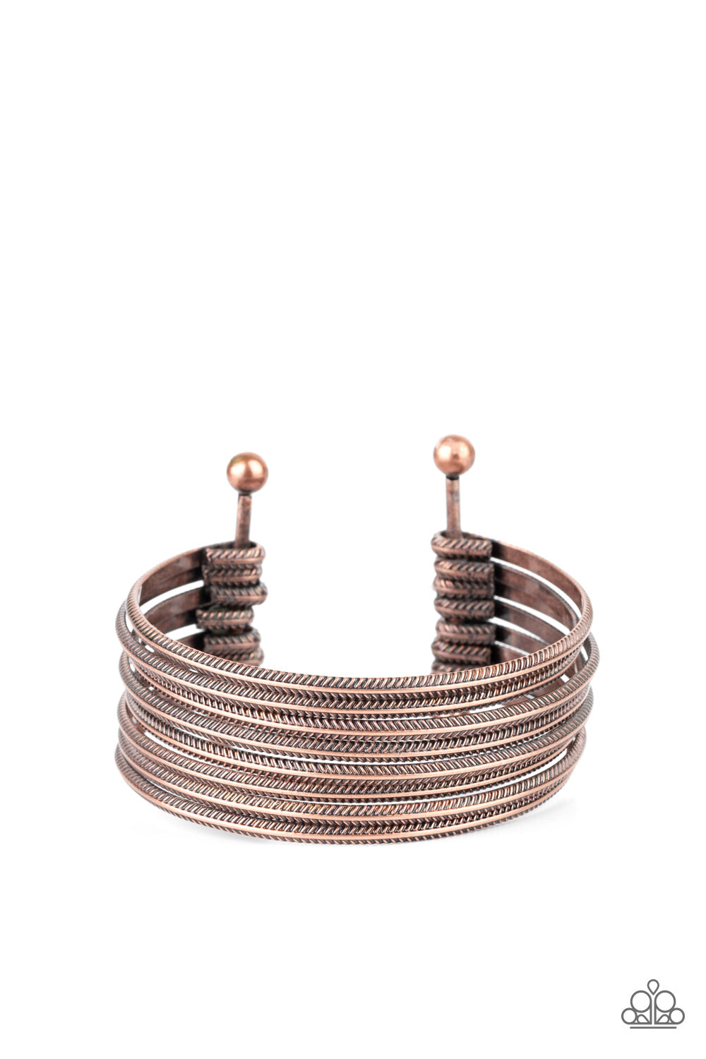 Now Watch Me Stack Copper Cuff Bracelet - Paparazzi Accessories