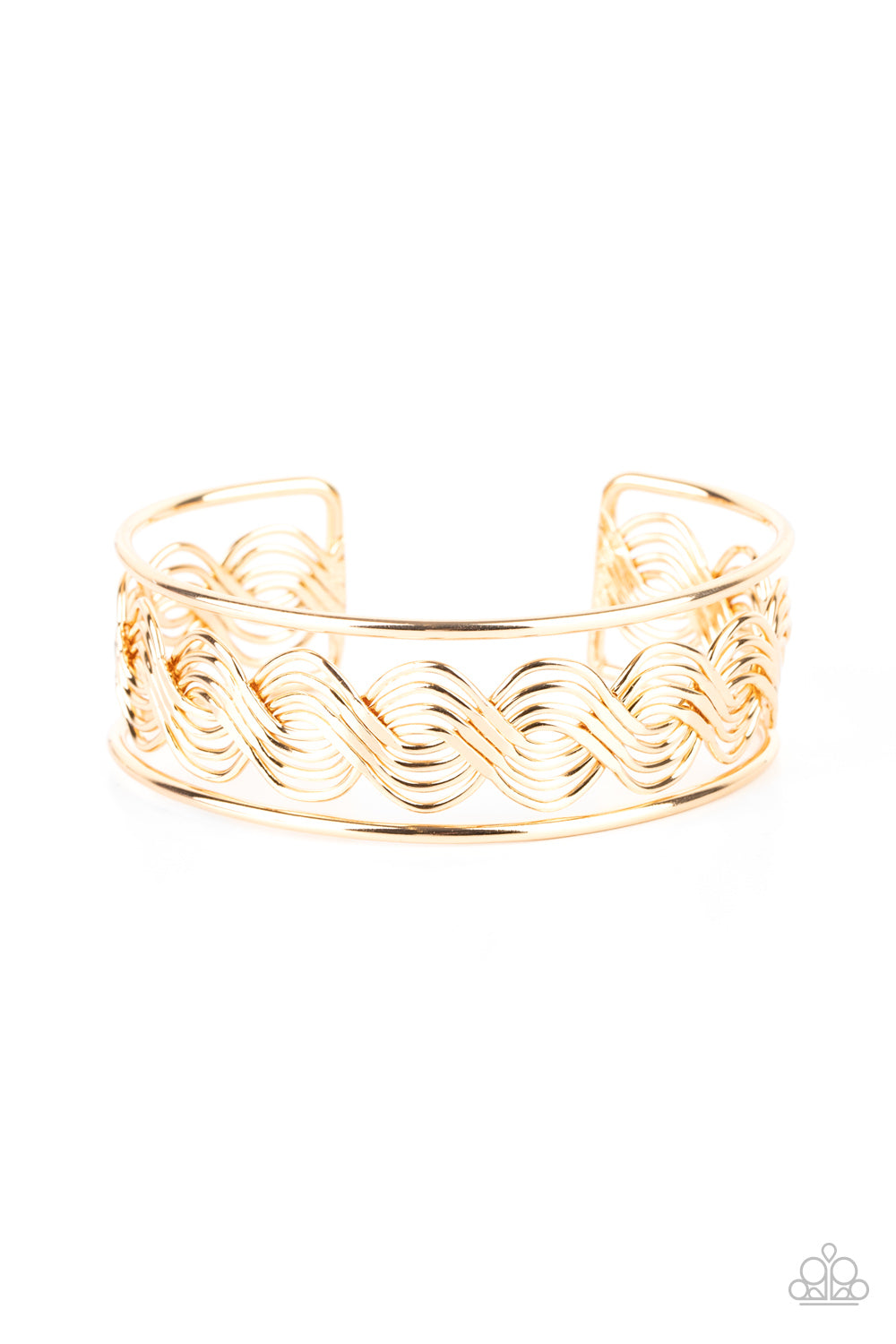 WEAVE An Impression Gold Cuff Bracelet - Paparazzi Accessories