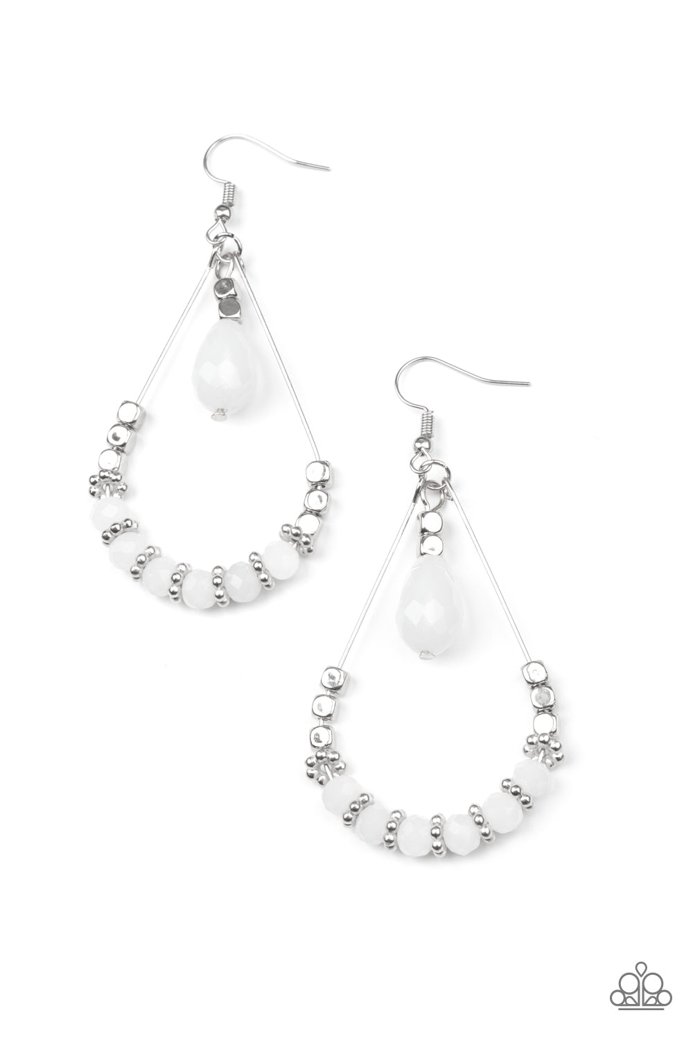 Lovely Lucidity White Earring - Paparazzi Accessories