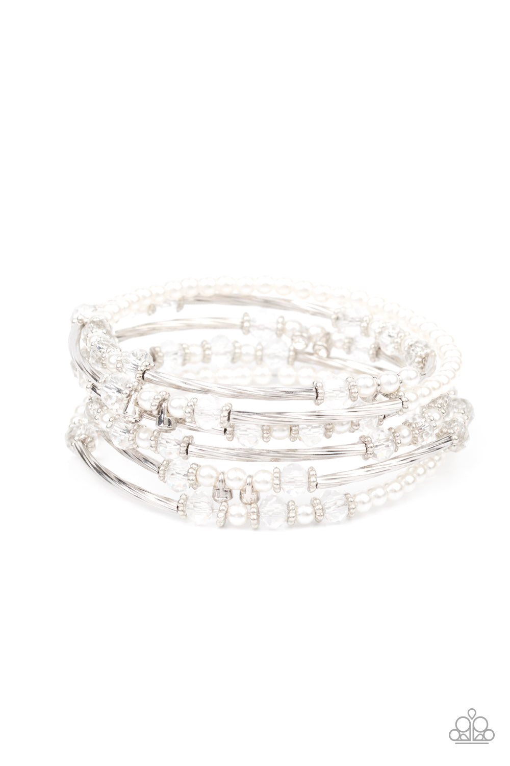 Head-Turning Twinkle White Bracelet - Paparazzi Accessories