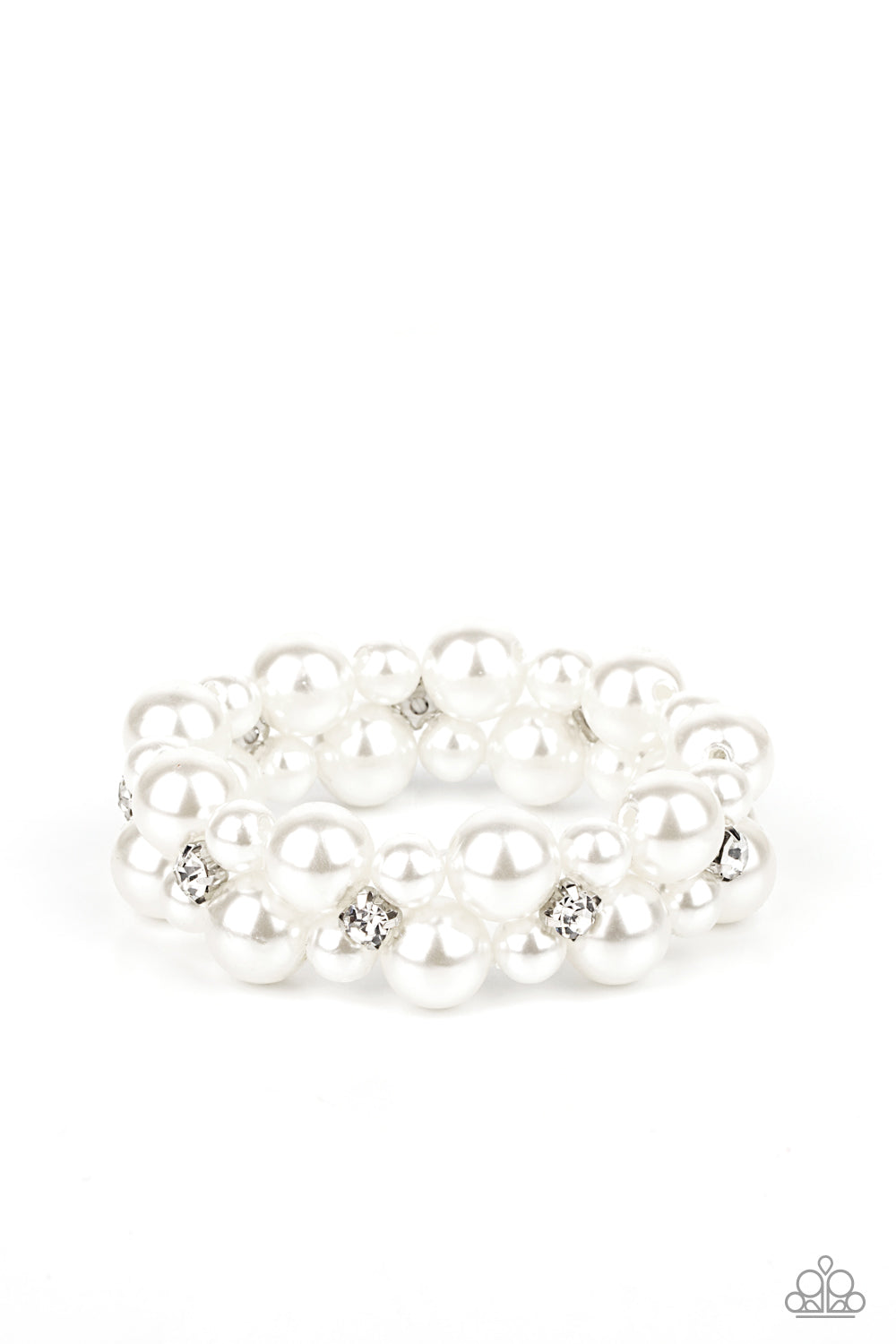 Flirt Alert White Pearl Bracelet - Paparazzi Accessories