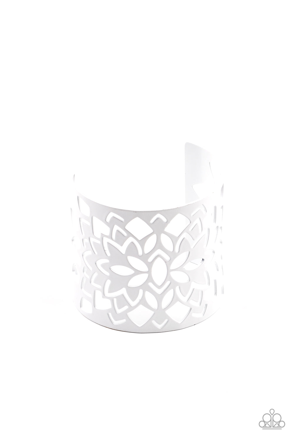 Hacienda Hotspot White Cuff Bracelet - Paparazzi Accessories