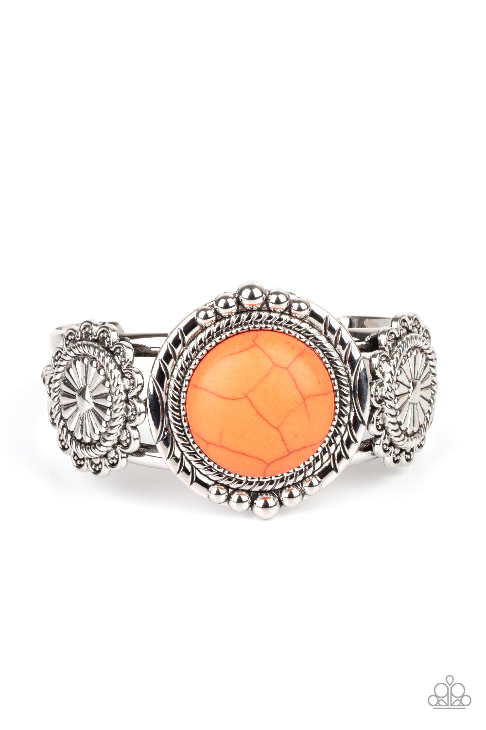 Mojave Motif Orange Cuff Bracelet - Paparazzi Accessories