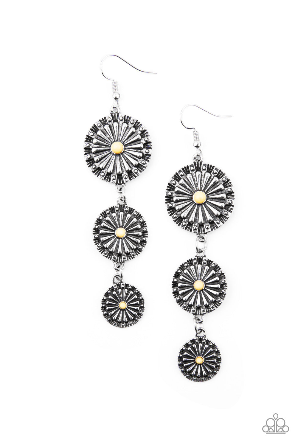 Festively Floral Yellow Earring - Paparazzi Accessories