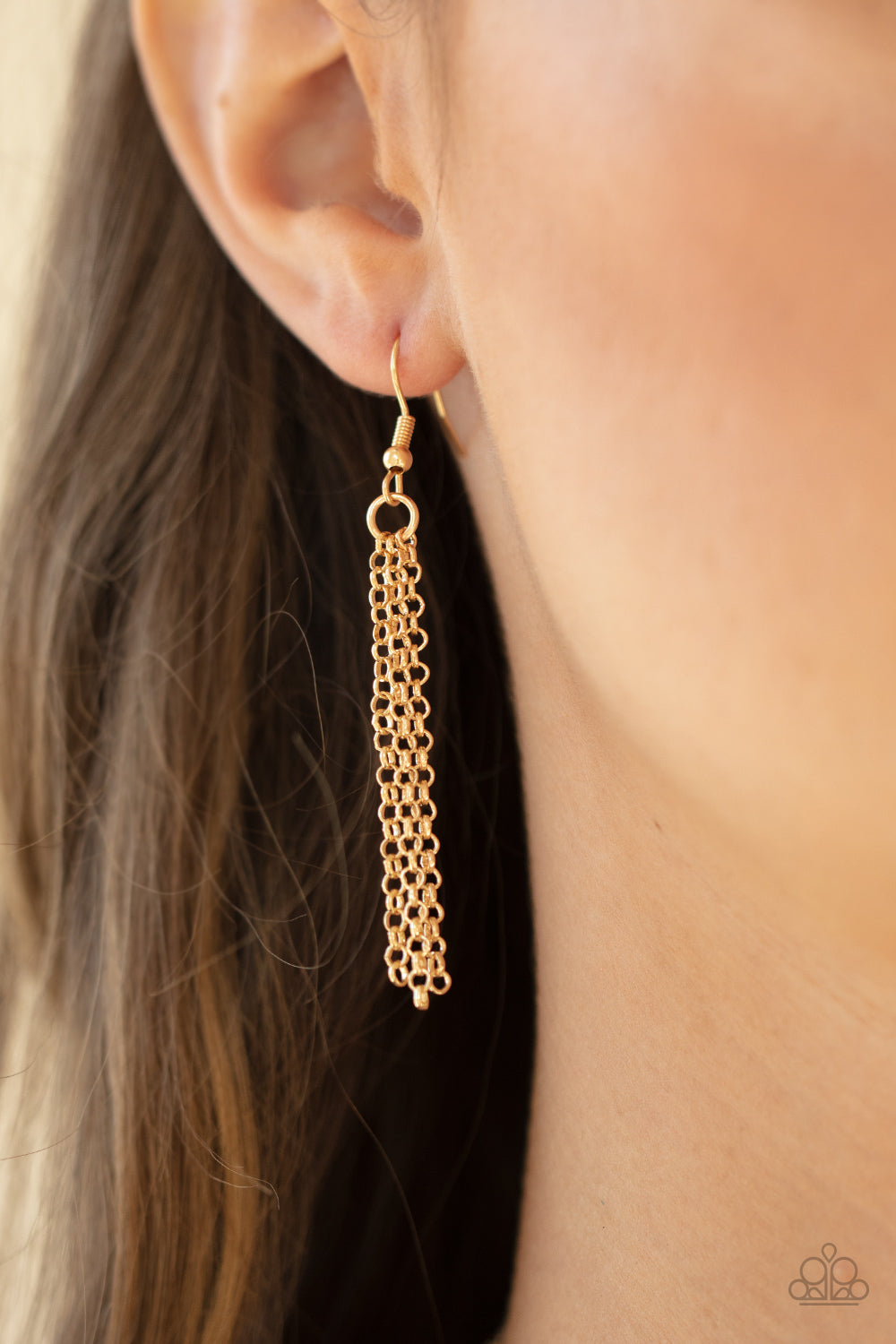 Give Thanks Gold Necklace - Paparazzi Accessories Infused with feathery accents, a shiny gold disc is stamped in the phrase, "Give Thanks," at the bottom of a shimmery gold chain. Features an adjustable clasp closure. All Paparazzi Accessories are lead free and nickel free! Sold as one individual necklace. Includes one pair of matching earrings.