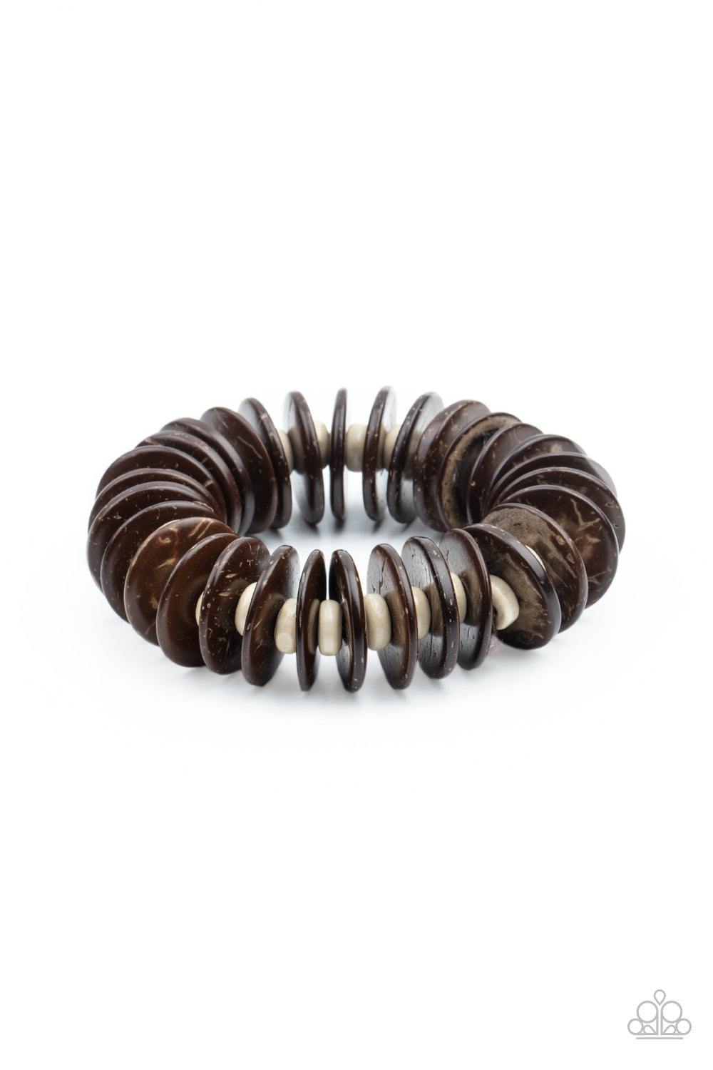 Caribbean Reefs Brown Wooden Bracelet - Paparazzi Accessories