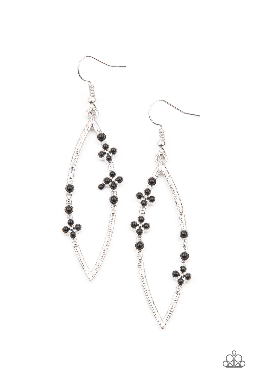 Flowery Finesse Black Earring - Paparazzi Accessories