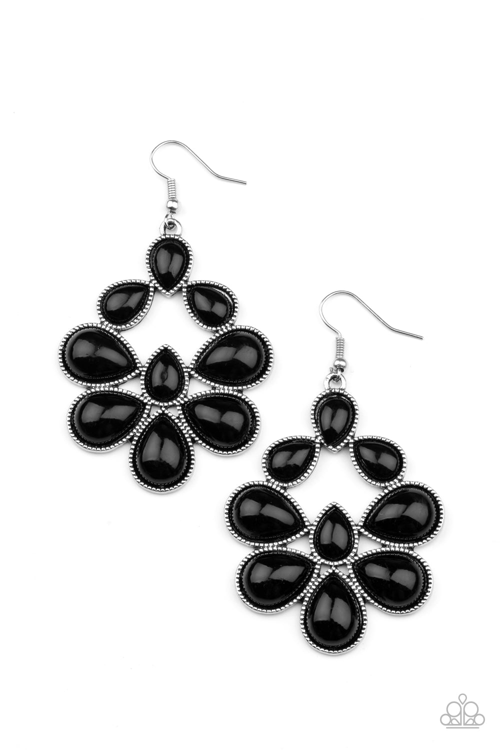 In Crowd Couture Black Earring - Paparazzi Accessories