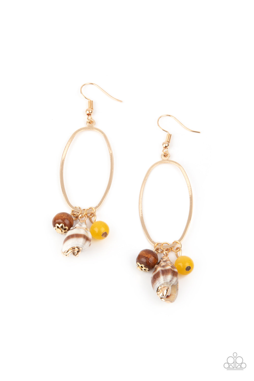 Golden Grotto Yellow Earring - Paparazzi Accessories