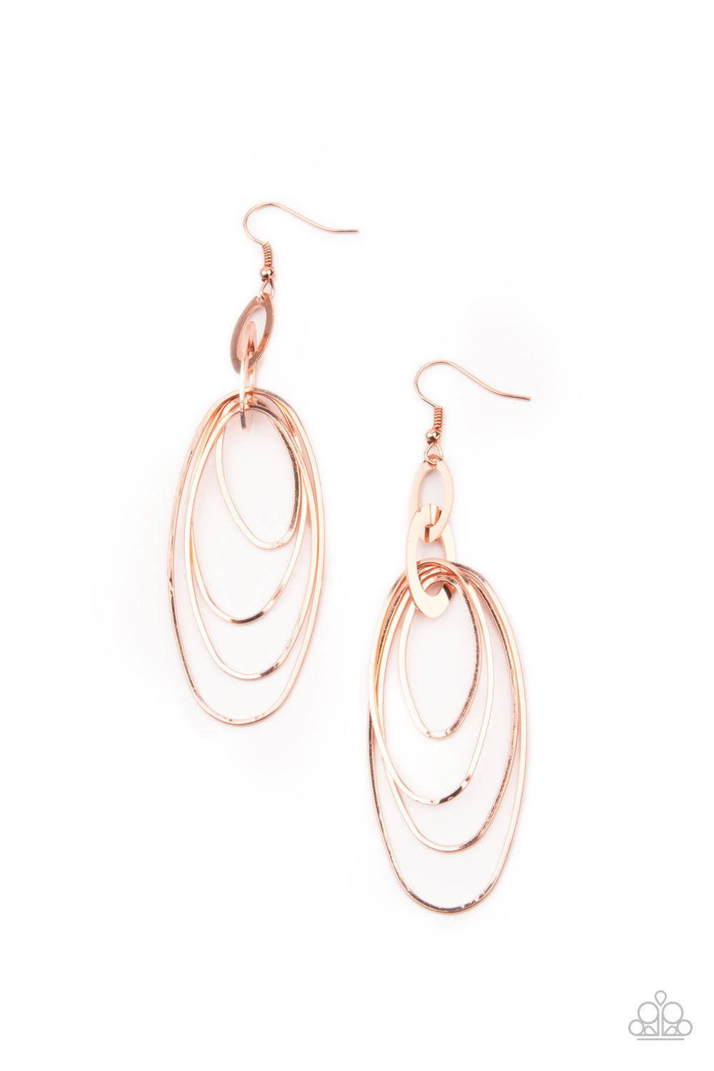 OVAL The Moon Copper Earring - Paparazzi Accessories