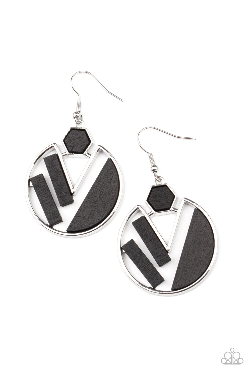 Petrified Posh Black Earring - Paparazzi Accessories