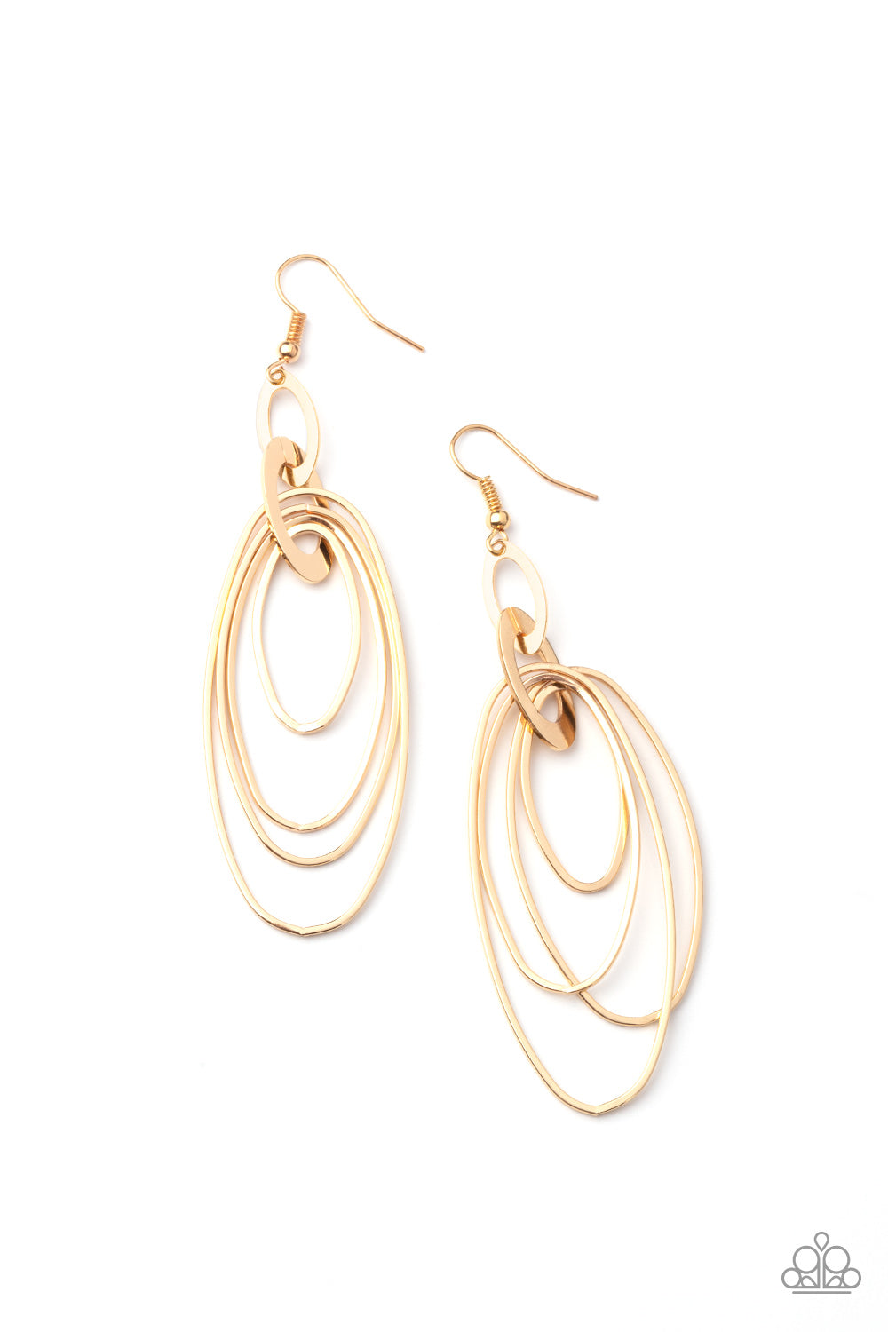 OVAL The Moon Gold Earring - Paparazzi Accessories