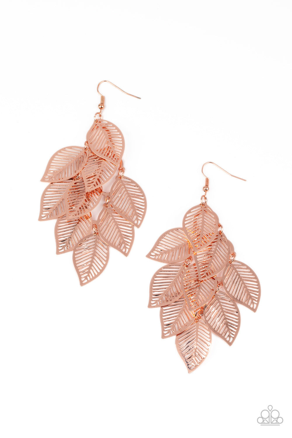 Limitlessly Leafy Copper Earring - Paparazzi Accessories