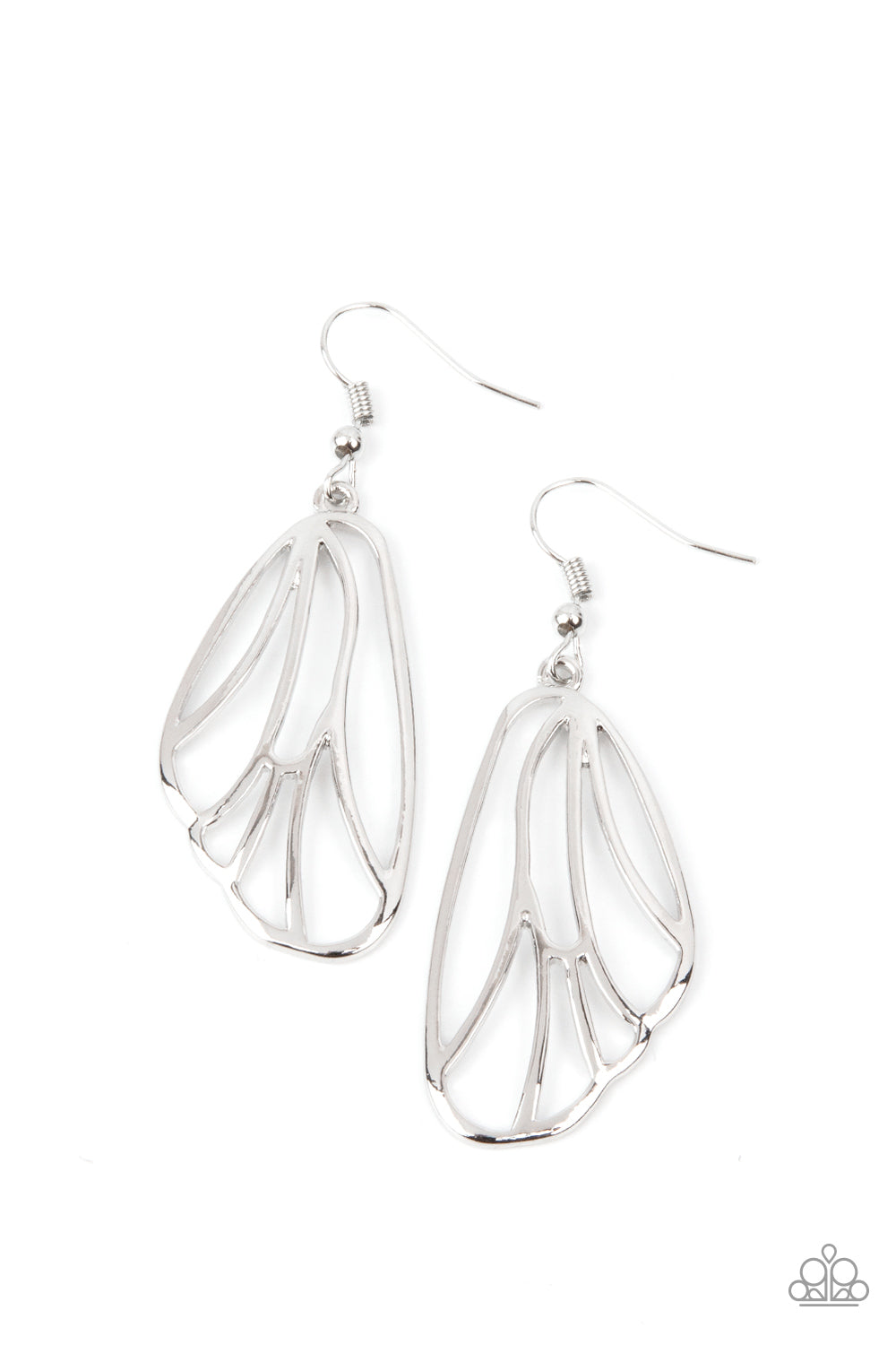 Turn Into A Butterfly Silver Earring - Paparazzi Accessories