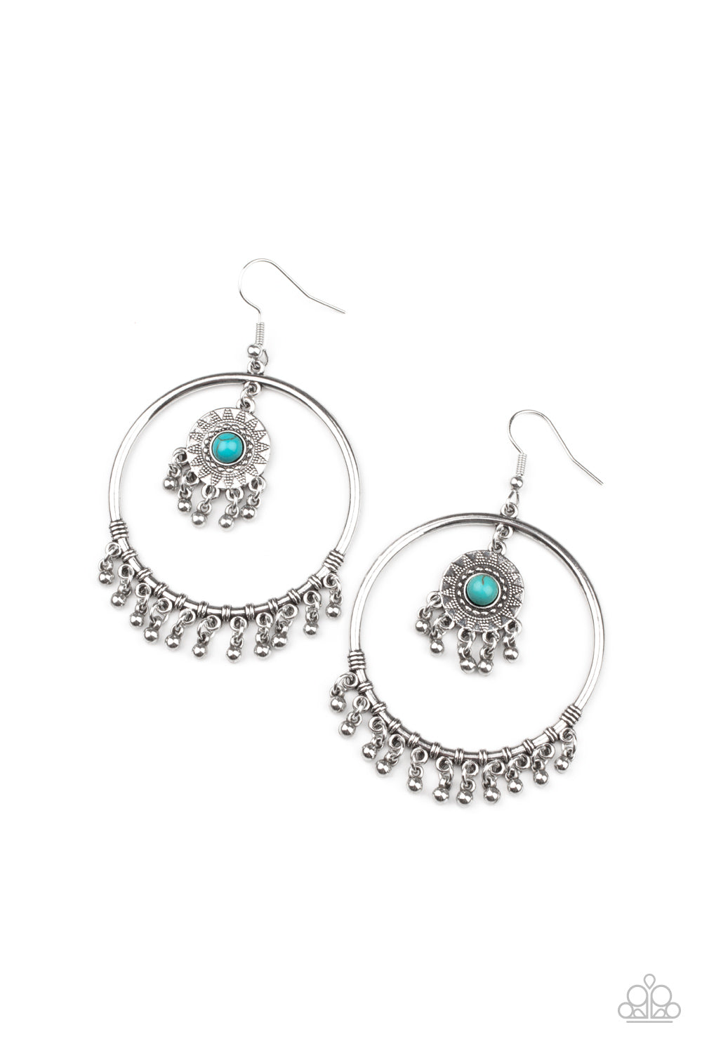 Sunny Equinox Blue Earring - Paparazzi Accessories