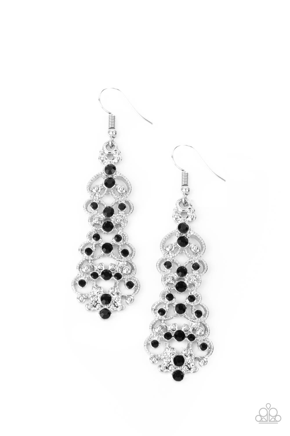 Diva Decorum Black Earring - Paparazzi Accessories
