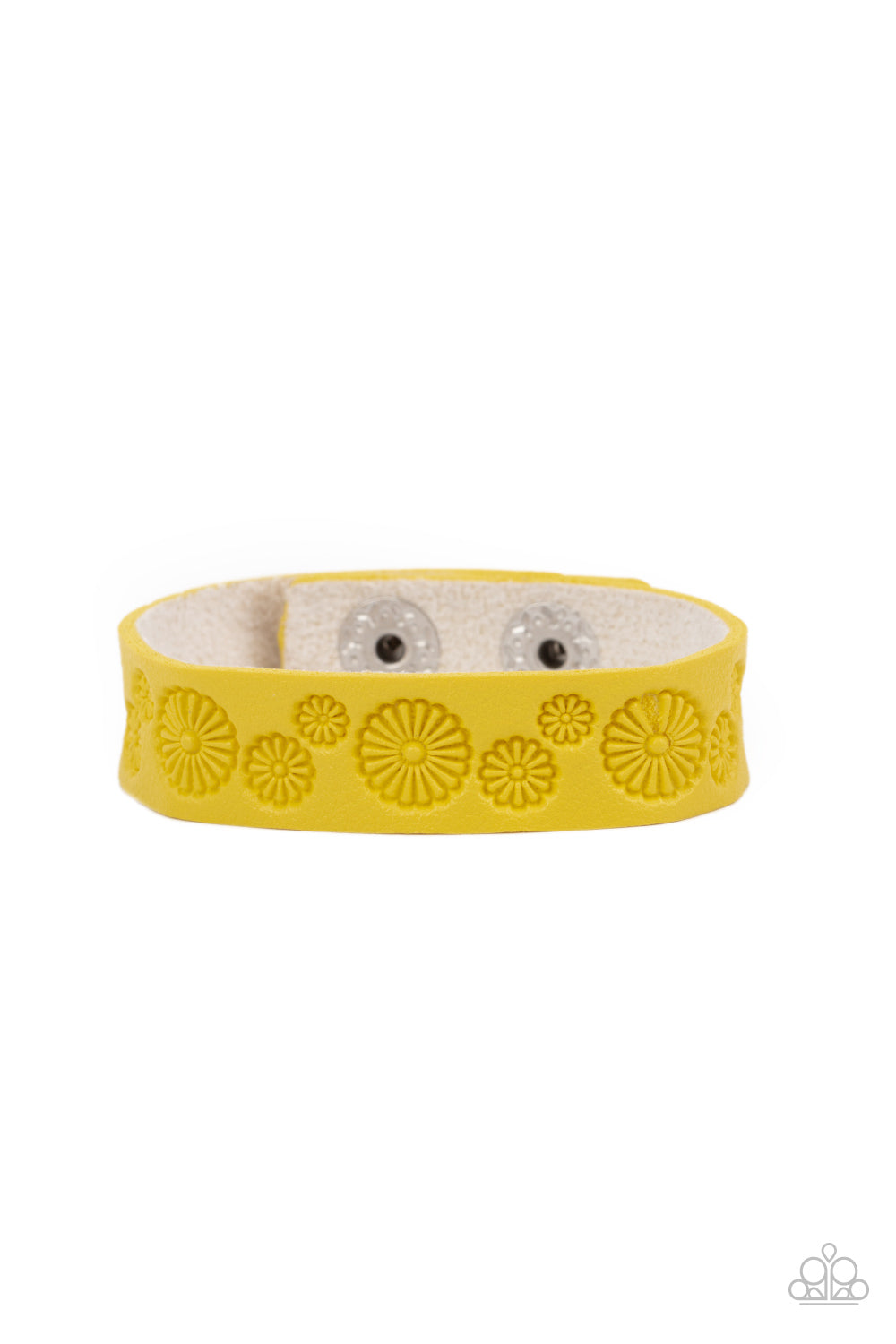 Follow The Wildflowers Yellow Wrap Bracelet - Paparazzi Accessories