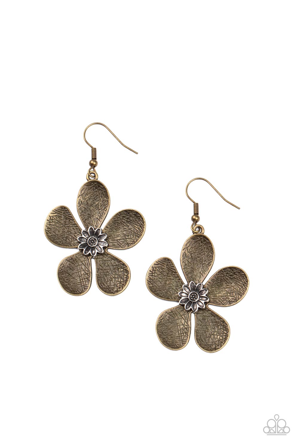 Fresh Florals Brass Earring - Paparazzi Accessories