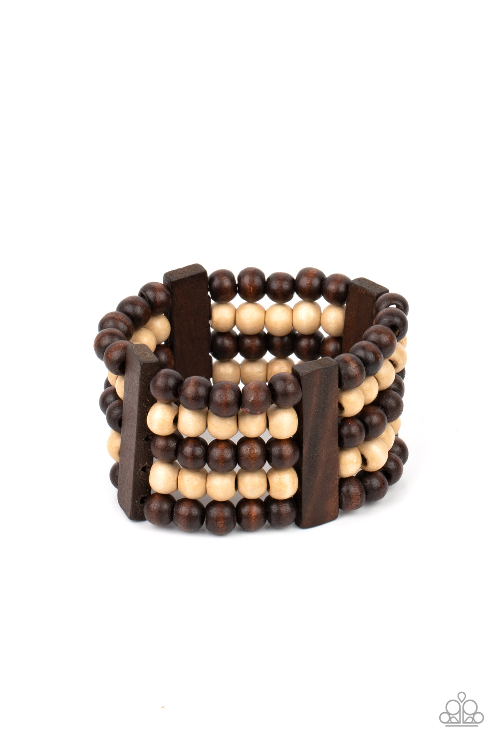 Caribbean Catwalk Brown Wooden Bracelet - Paparazzi Accessories