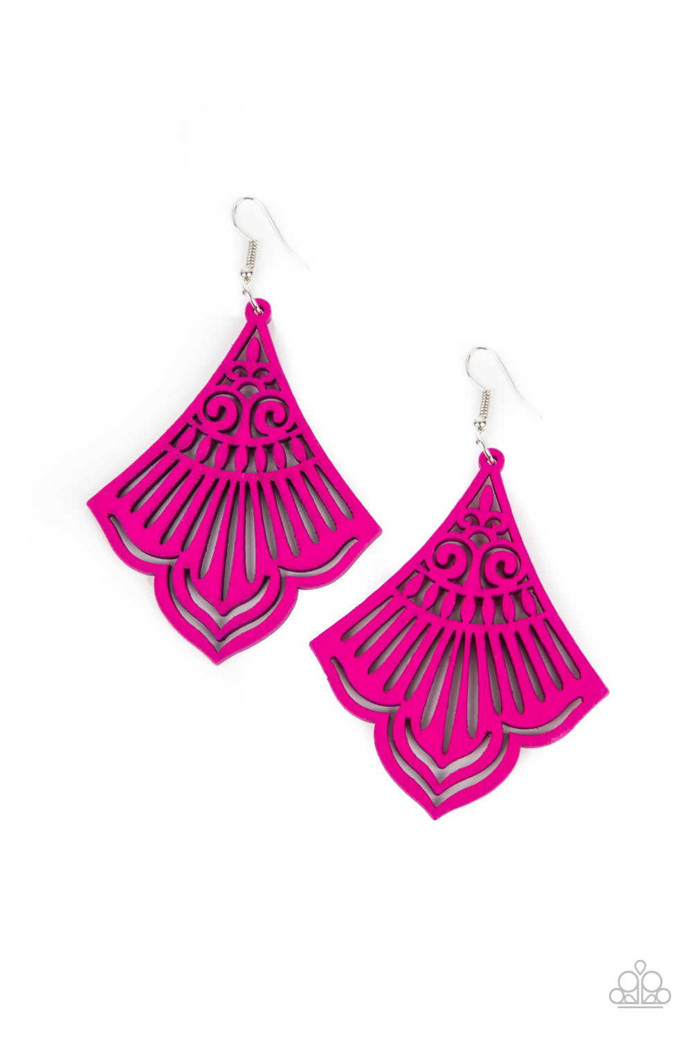 Eastern Escape Pink Wooden Earring