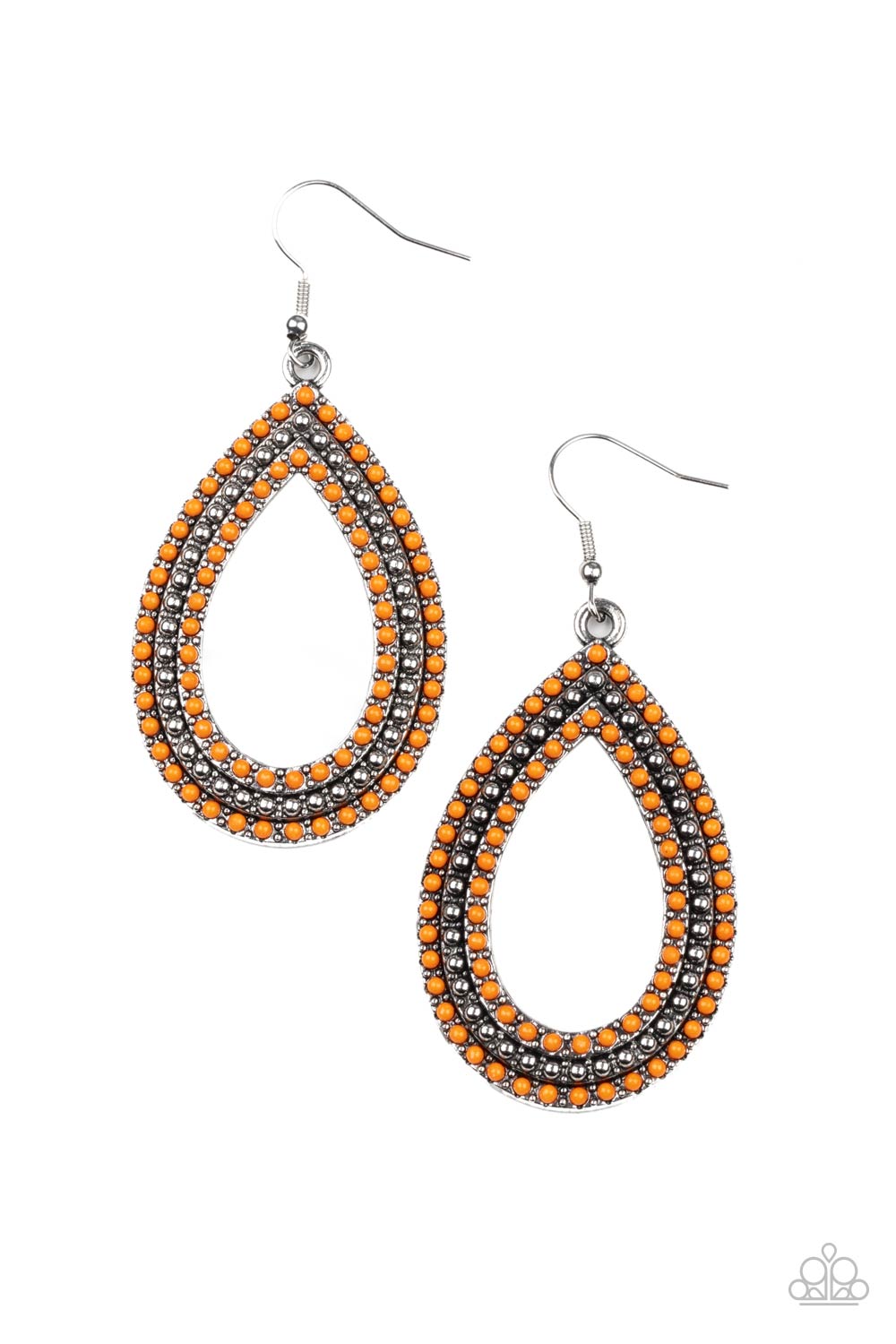 Tear Tracks Orange Earrring - Paparazzi Accessories