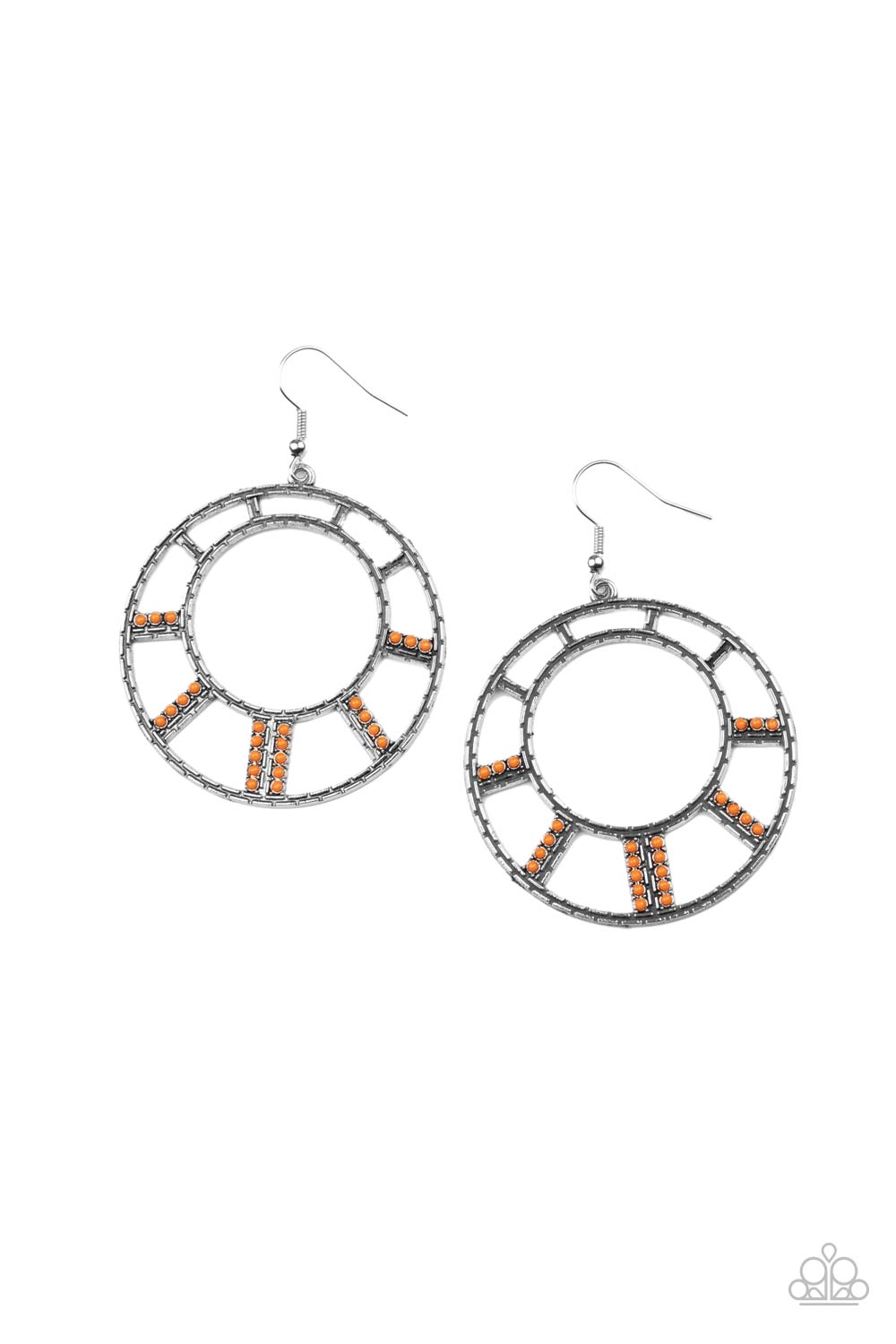 Fleek Fortress Orange Earring - Paparazzi Accessories
