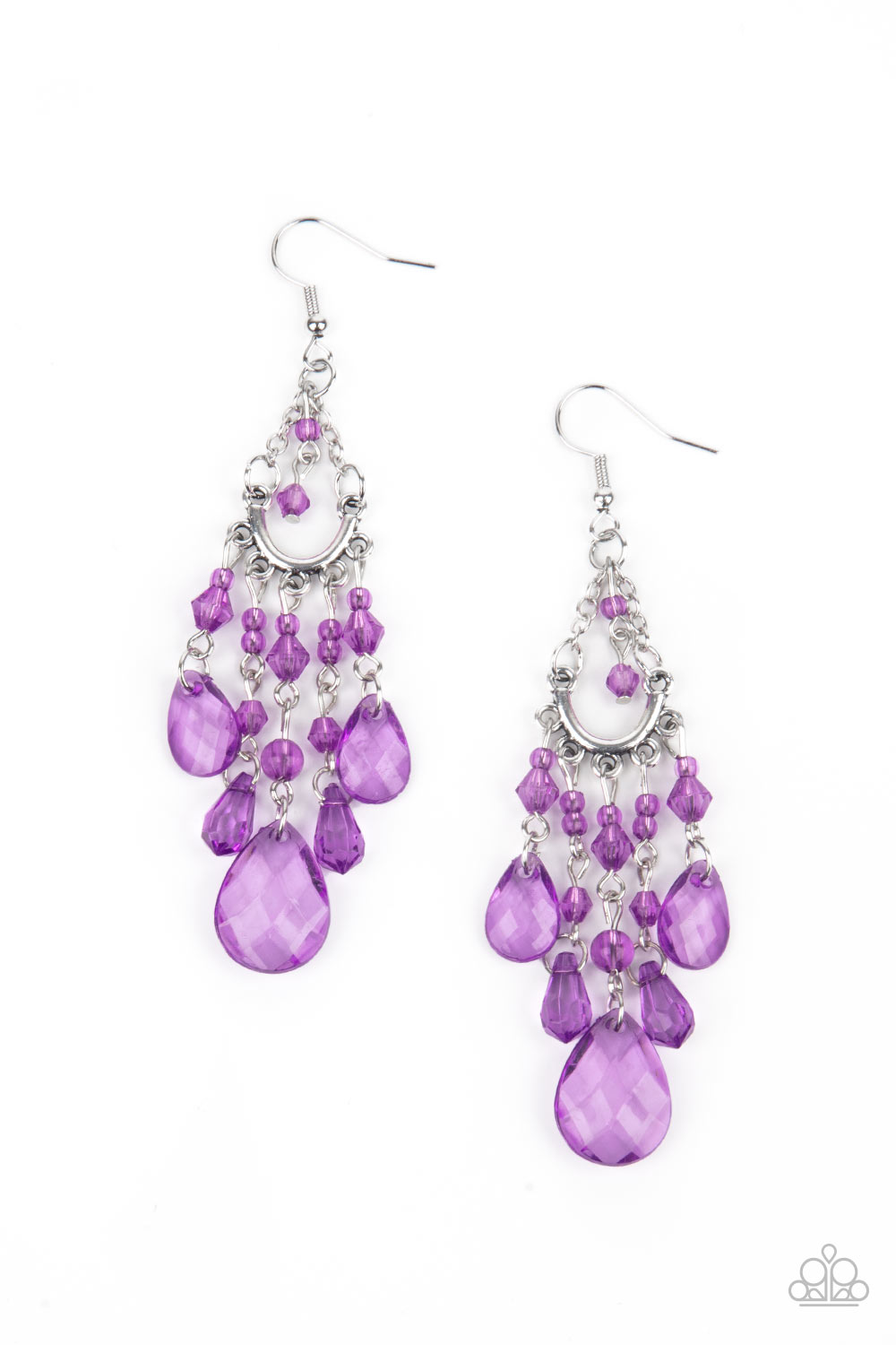 Paid Vacation Purple Earring - Paparazzi Accessories