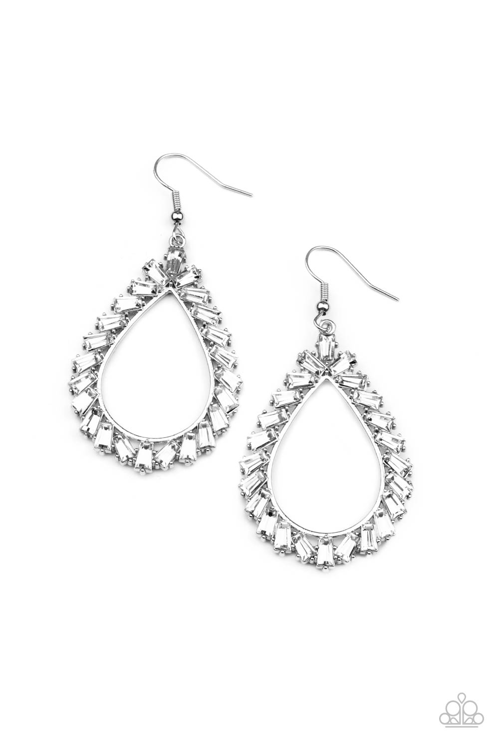Stay Sharp White Earring - Paparazzi Accessories