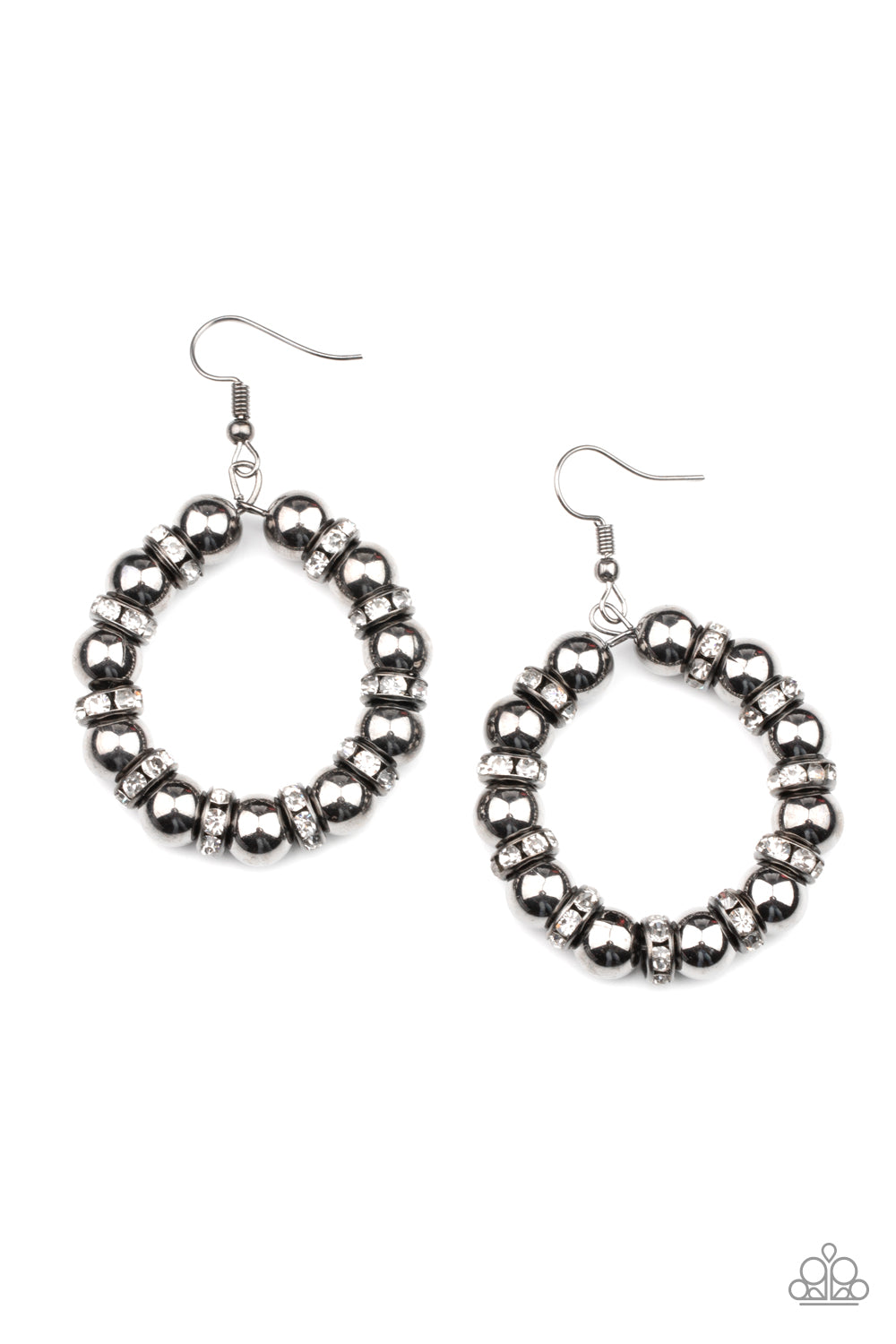 Cosmic Halo Black Earring - Paparazzi Accessories