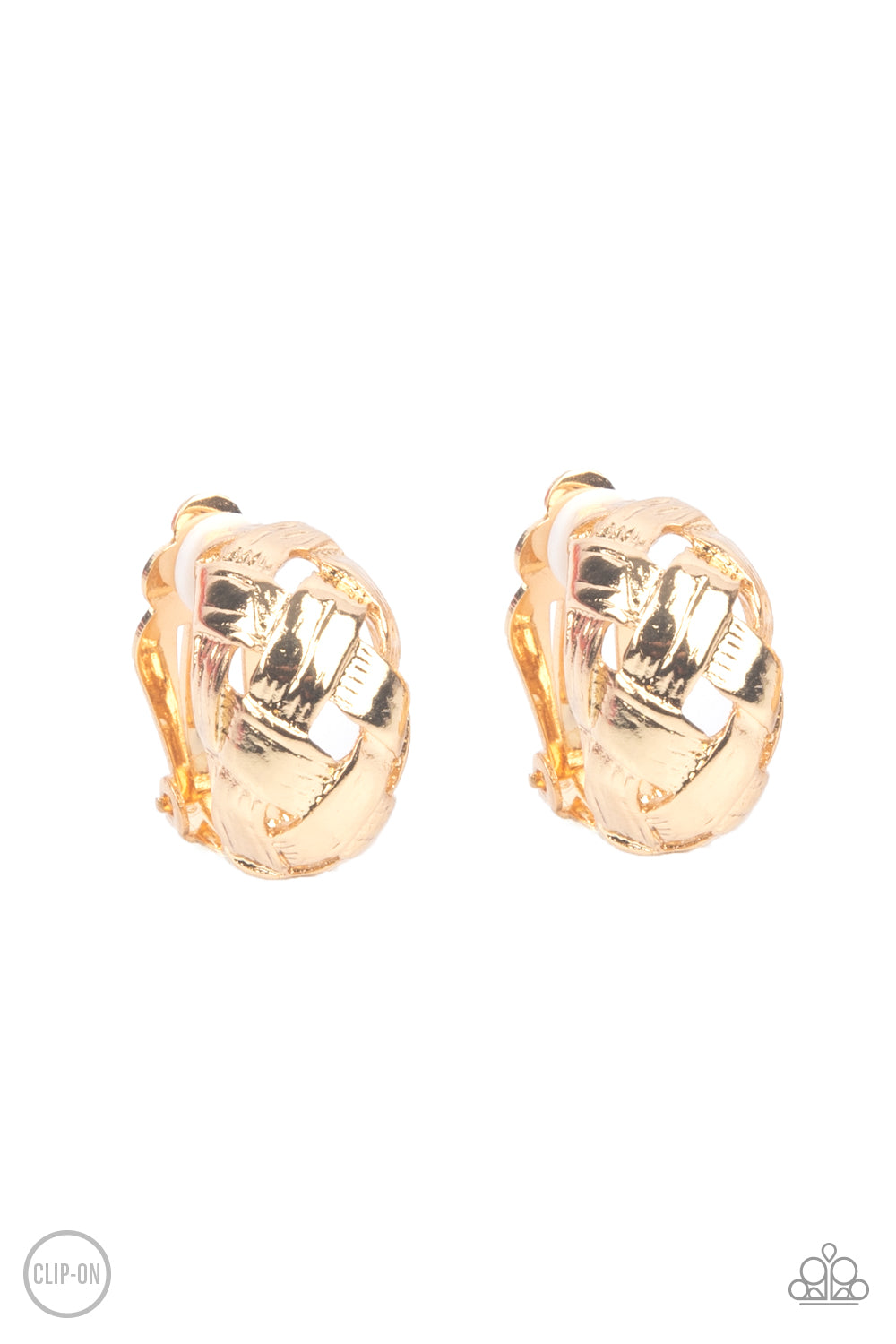 Wrought With Edge Gold Earring - Paparazzi Accessories