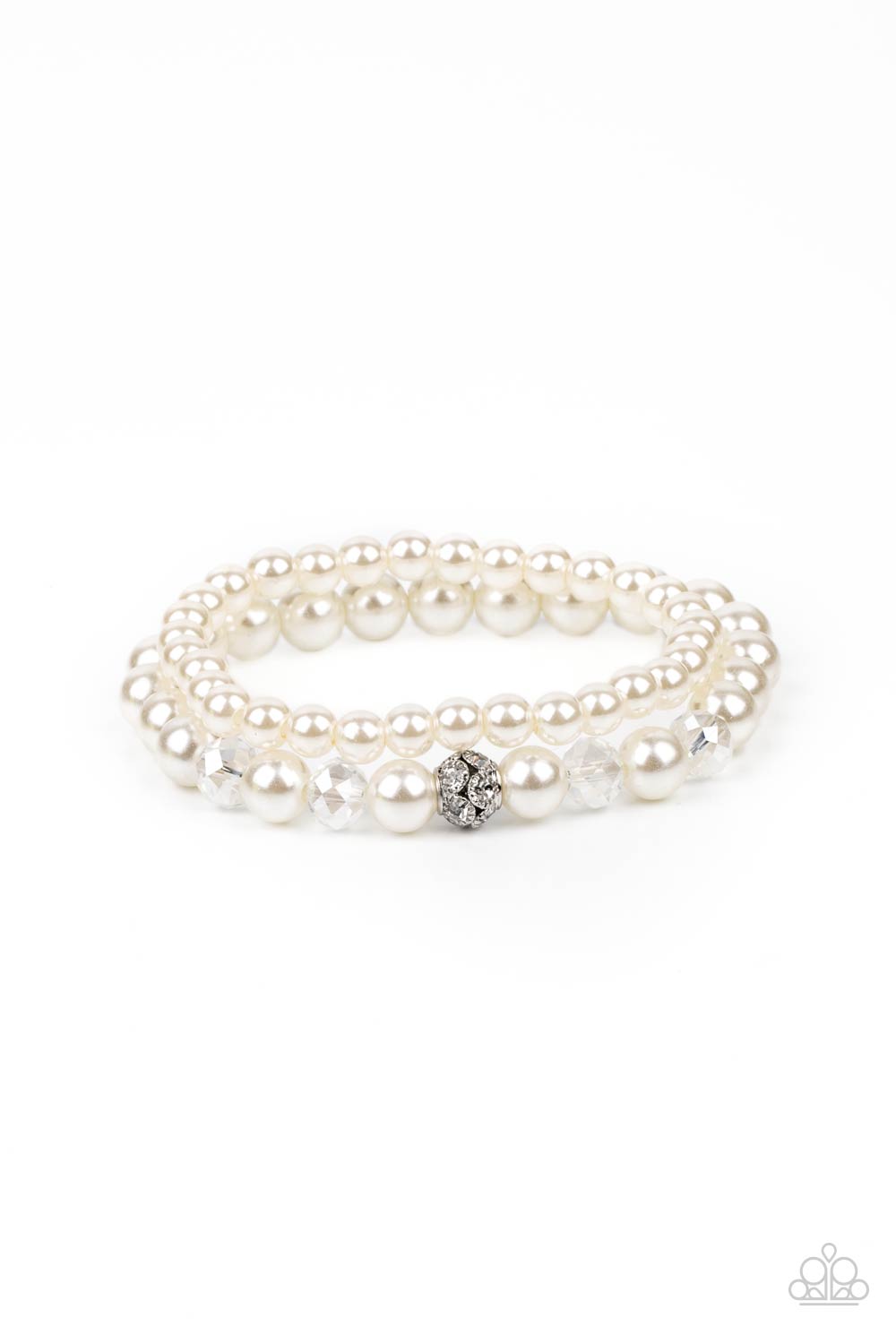 Cotton Candy Dreams White Pearl Bracelet - Paparazzi Accessories