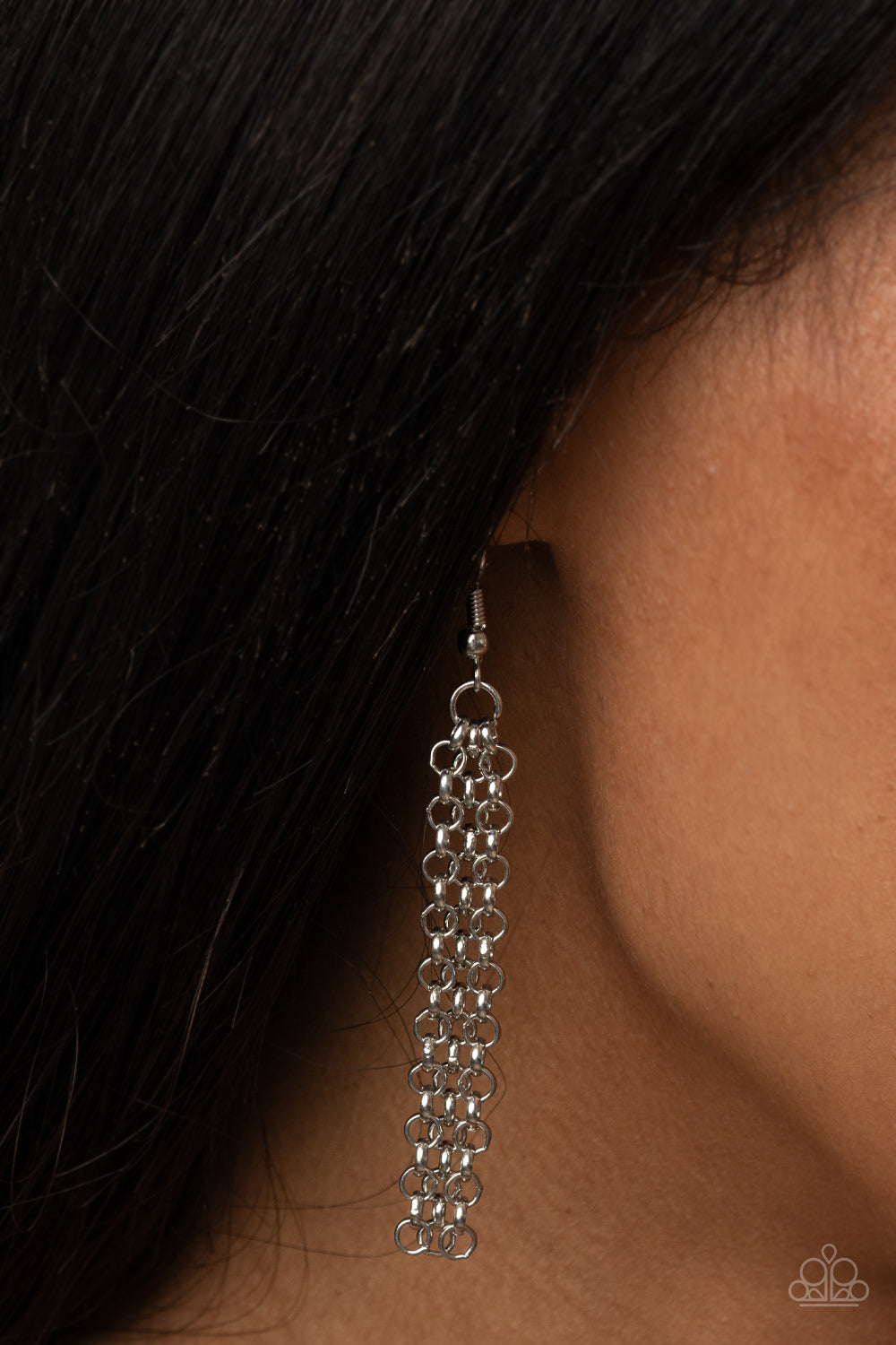 You the TALISMAN! Green Necklace - Paparazzi Accessories Pairs of faceted silver beads and glassy white emerald cut gems flank an oversized emerald cut green gem atop an antiqued silver half moon frame. A smoky triangular cut gem adorns the bottom of the pendant, creating a twinkly talisman at the bottom of a classic silver chain. Features an adjustable clasp closure. All Paparazzi Accessories are lead free and nickel free! Sold as one individual necklace. Includes one pair of matching earrings.