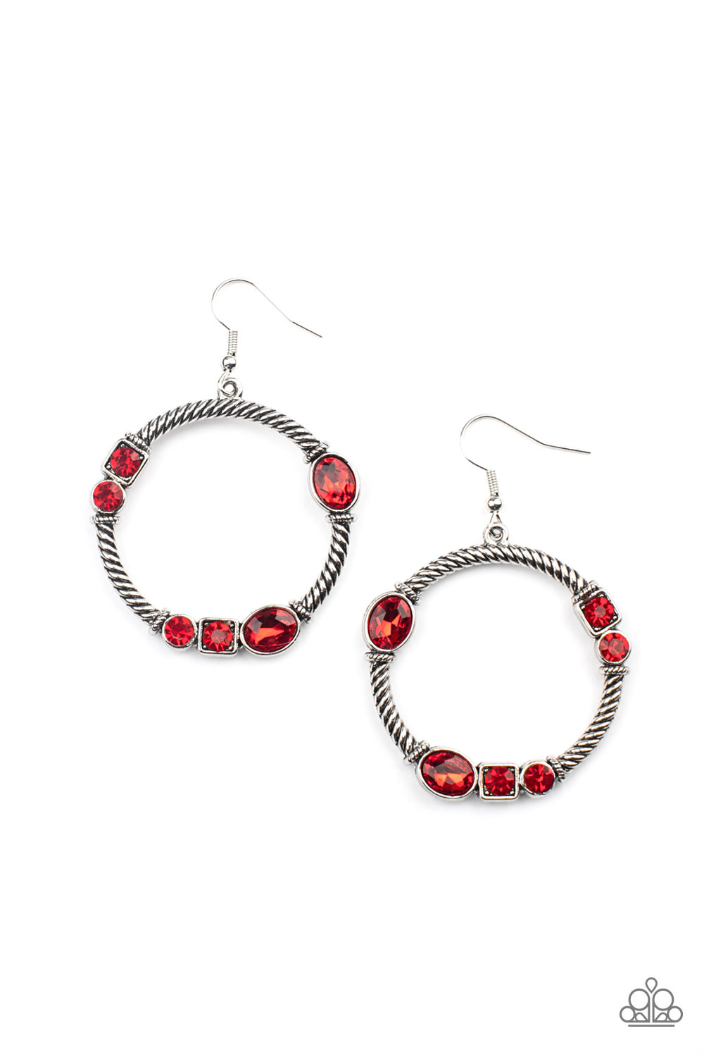Glamorous Garland Red Earring - Paparazzi Accessories