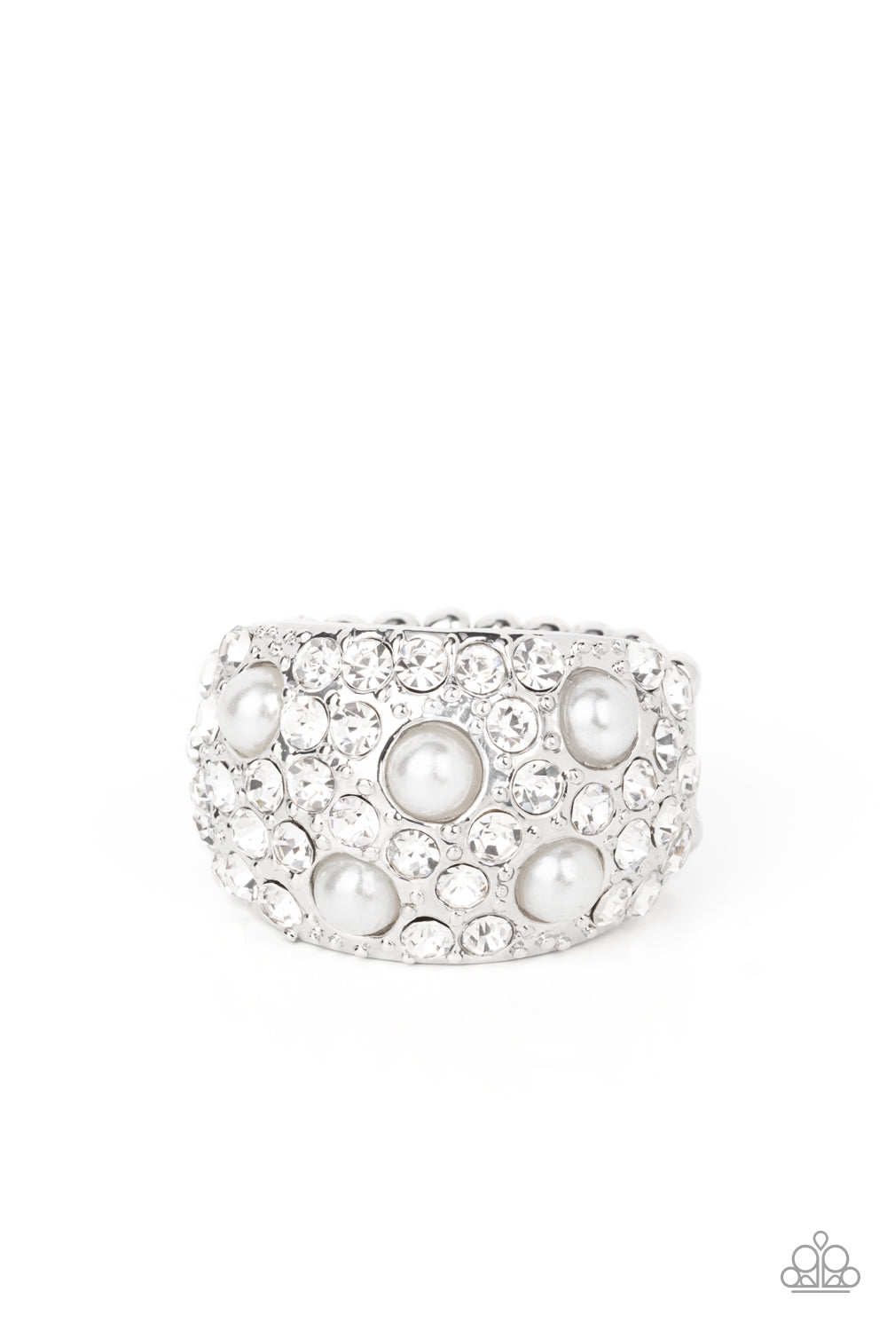 Gatsbys Girl White Ring - Paparazzi Accessories
