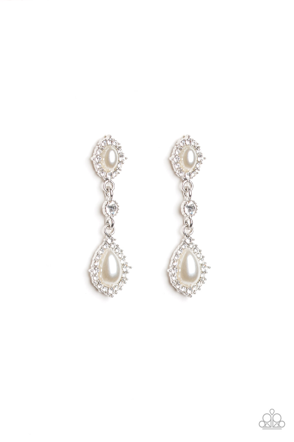 All-GLOWING White Earring - Paparazzi Accessories