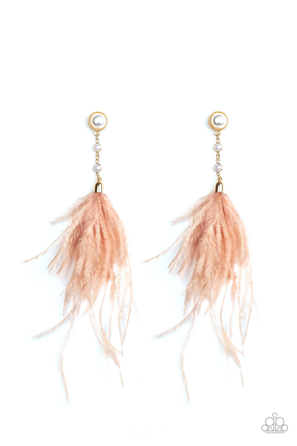 Vegas Vixen Gold Feather Earring - Paparazzi Accessories
