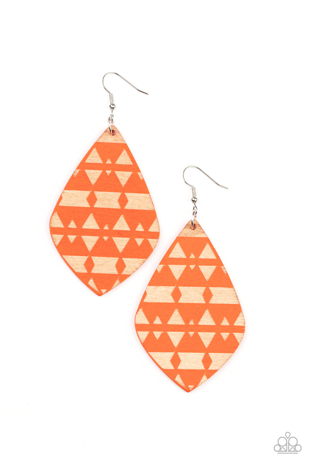 Zimbabwe Zoo Orange Wood Earring - Paparazzi Accessories