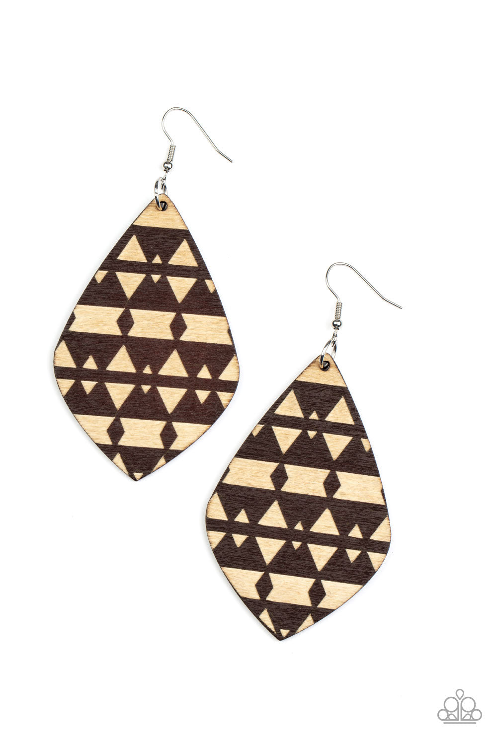 Zimbabwe Zoo Brown Wood Earring - Paparazzi Accessories