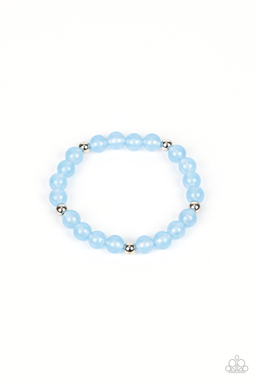 Forever and a DAYDREAM Blue Bracelet - Paparazzi Accessories Infused with silver accents, a glassy collection of opaque blue beads are threaded along a stretchy band around the wrist for a dreamy glow. Sold as one individual bracelet.