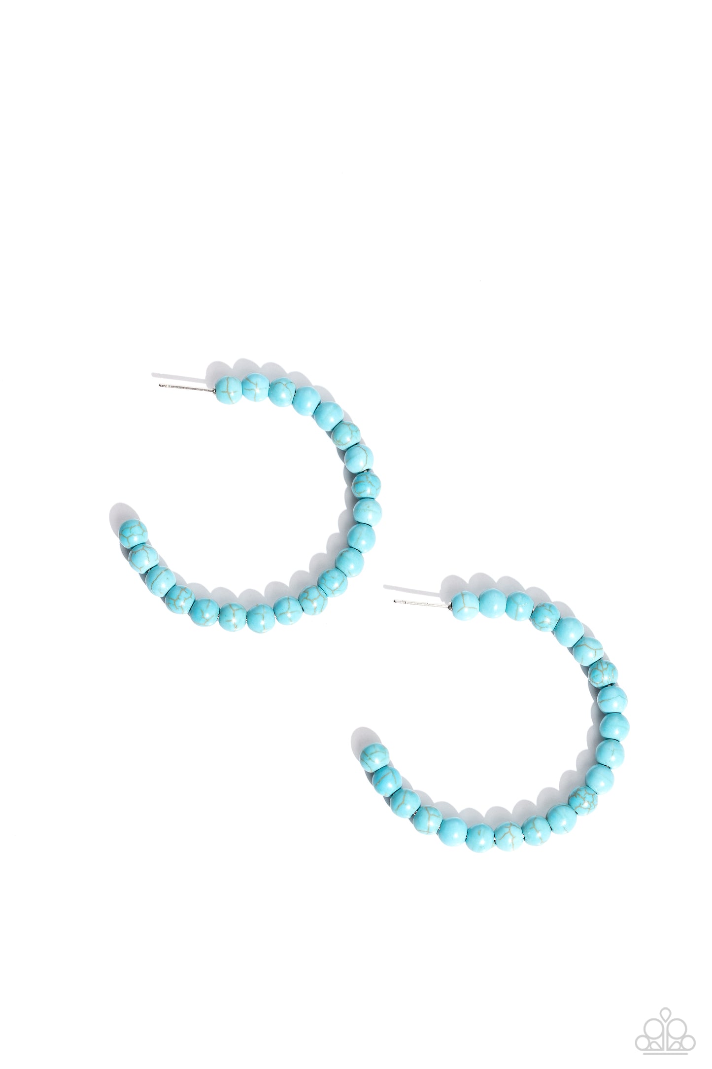 Rural Retrograde Blue Hoop Earring - Paparazzi Accessories