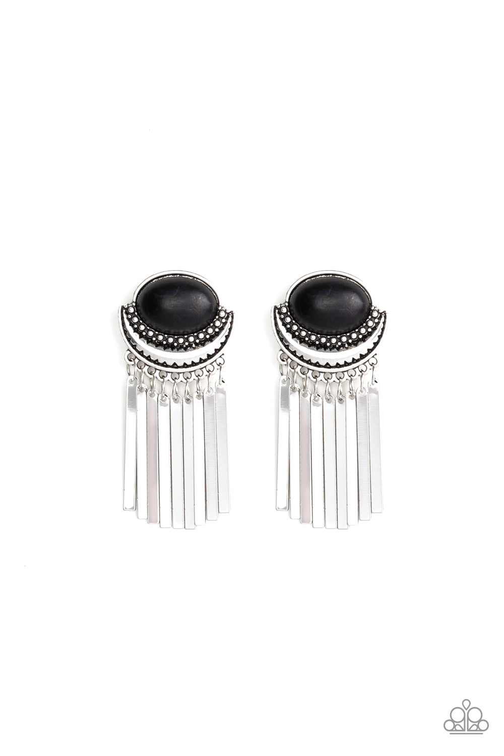 Monsoon Season Black Post Earring - Paparazzi Accessories