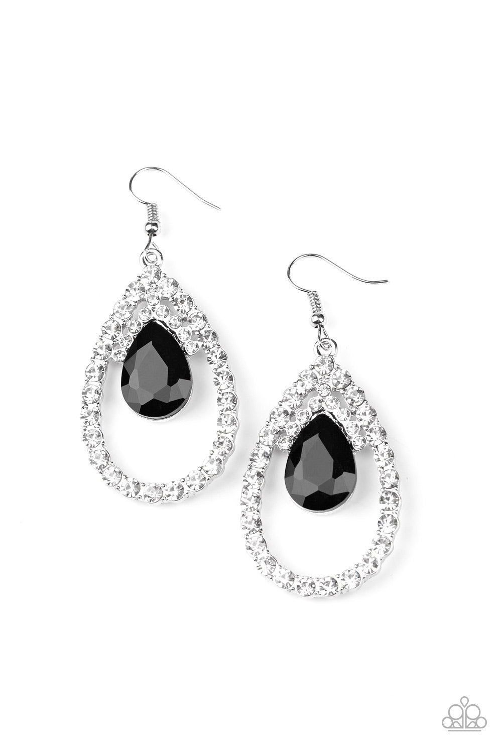 Trendsetting Twinkle Black Rhinestone Earring - Paparazzi Accessories