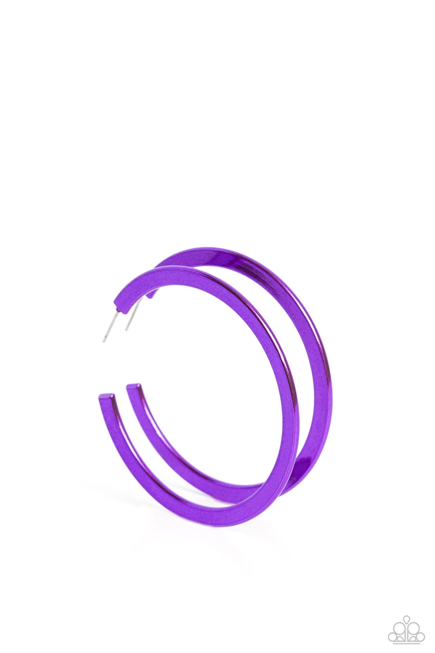 Pop HOOP Purple Hoop Earring - Paparazzi Accessories