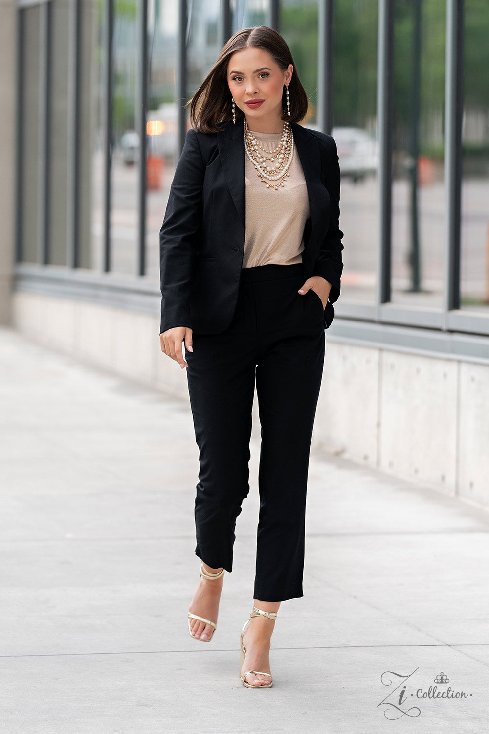 Aristocratic Gold 2023 Zi Collection Necklace - Paparazzi Accessories A mismatched collection of gold chains is layered with strands of pearly white beads to create luminous layers with charismatic chaos. Faceted white gems in an assortment of shapes are sporadically sprinkled along sections of the gold chains, adding dramatic flashes of glitz among the mashup of textures. Features an adjustable clasp closure.