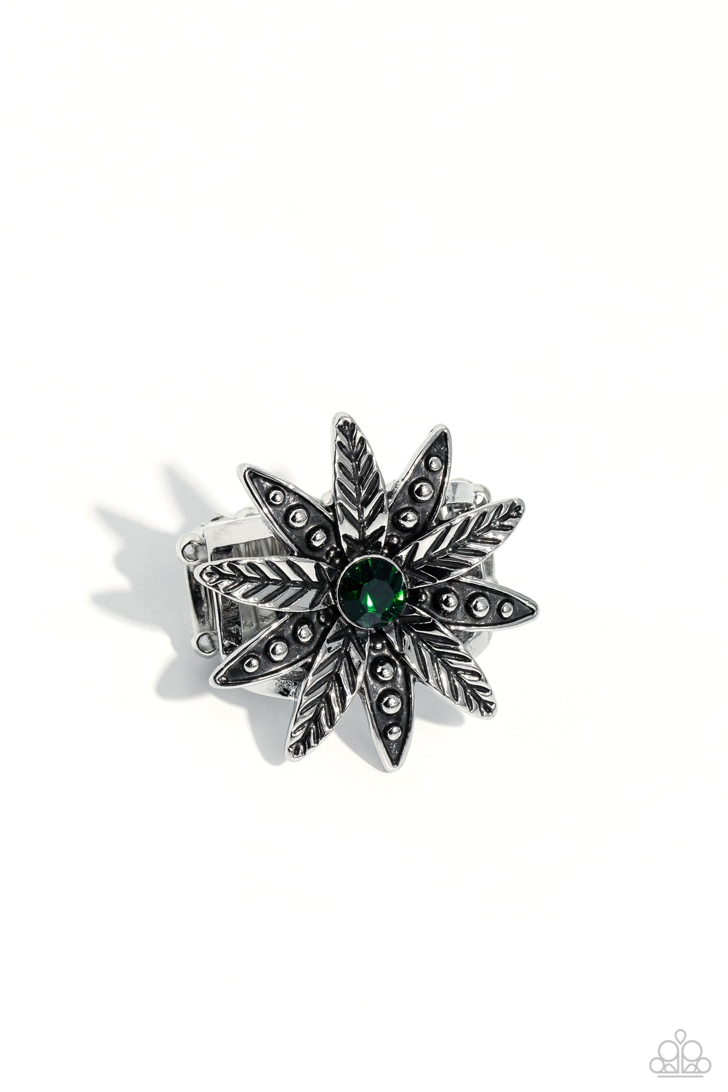 Sunflower Season Green Ring - Paparazzi Accessories
