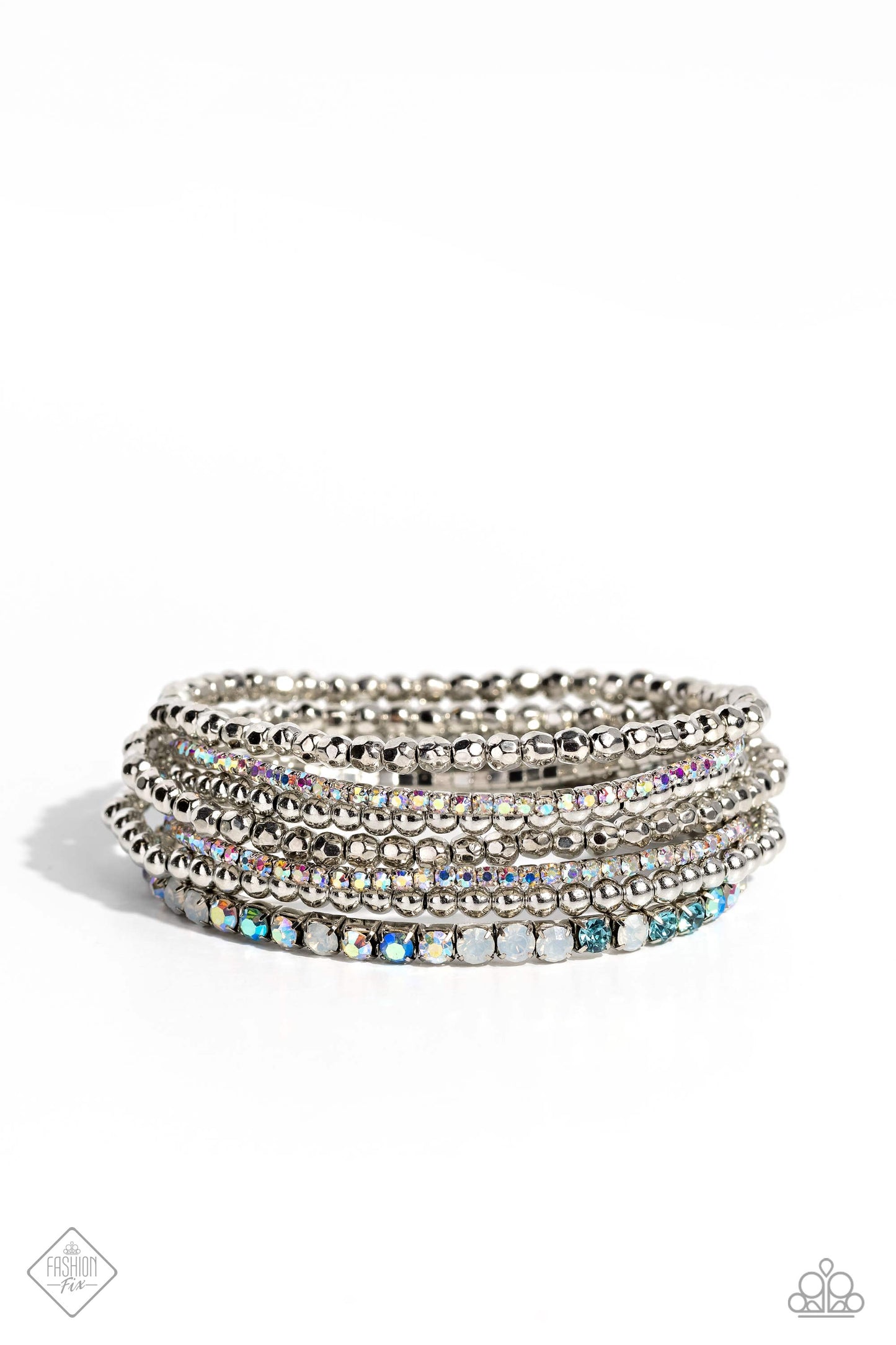 Stellar Sequence Blue Stretch Bracelet - Paparazzi Accessories