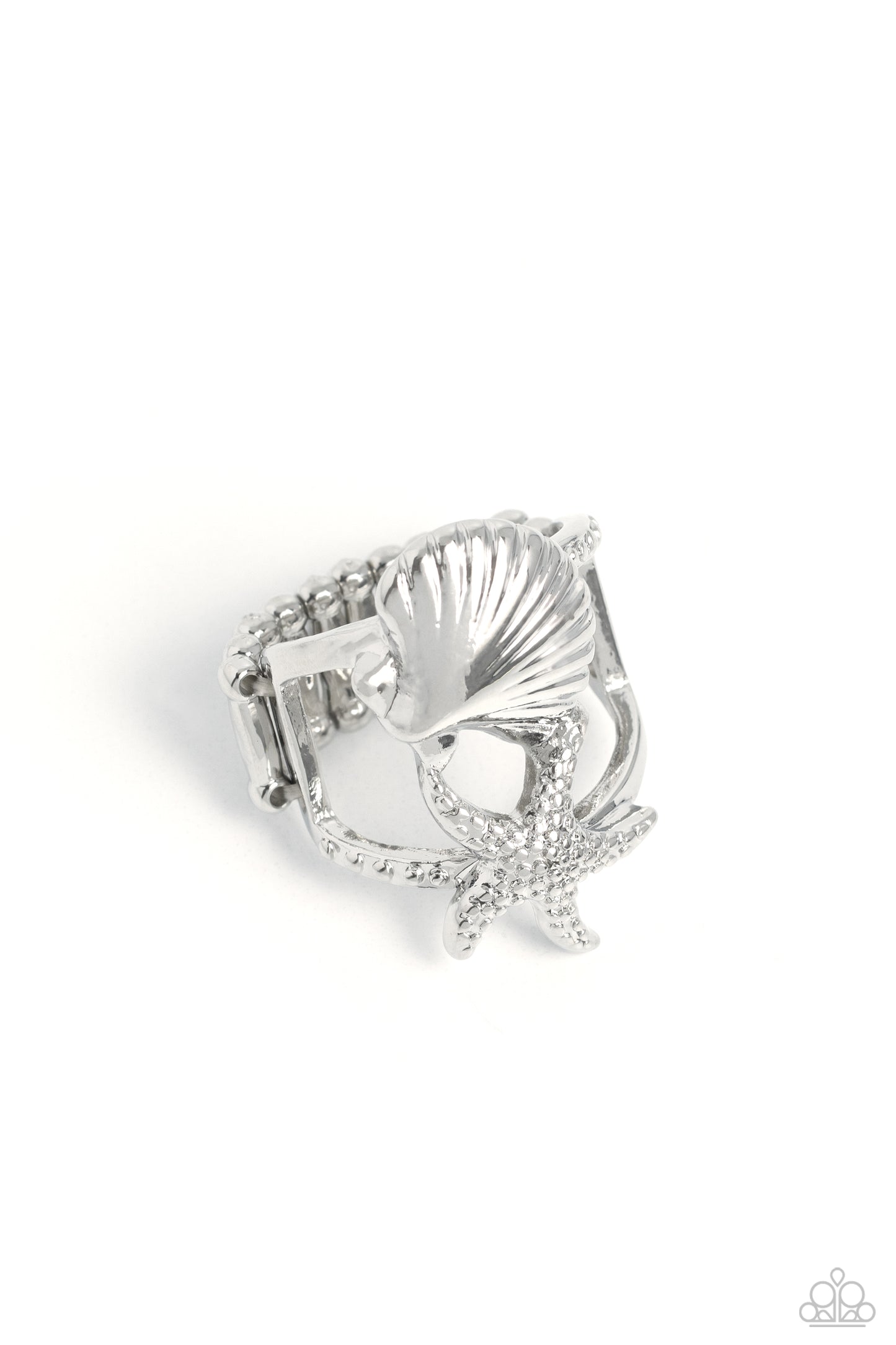 Seashell Showcase Silver Ring - Paparazzi Accessories