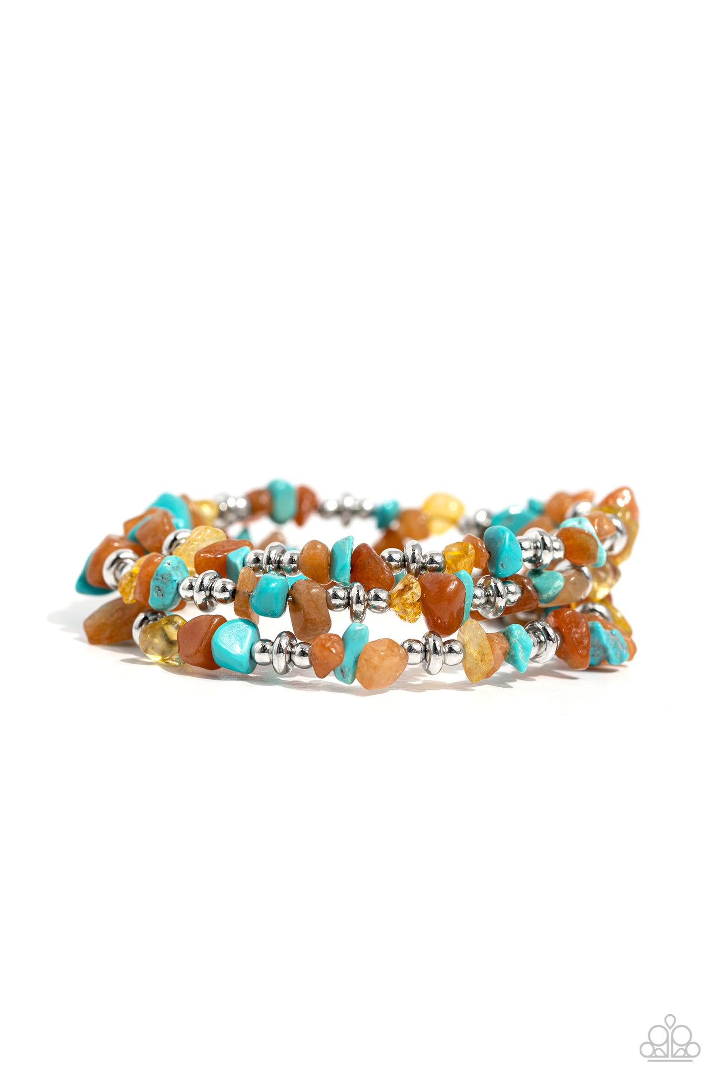 Stacking Stones Orange Coil Bracelet - Paparazzi Accessories